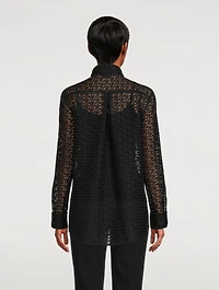 Cutout Logo Embroidered Shirt