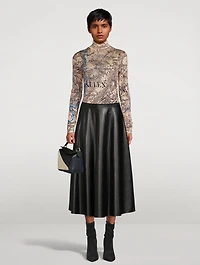 Cashmere And Silk Turtleneck Map Print