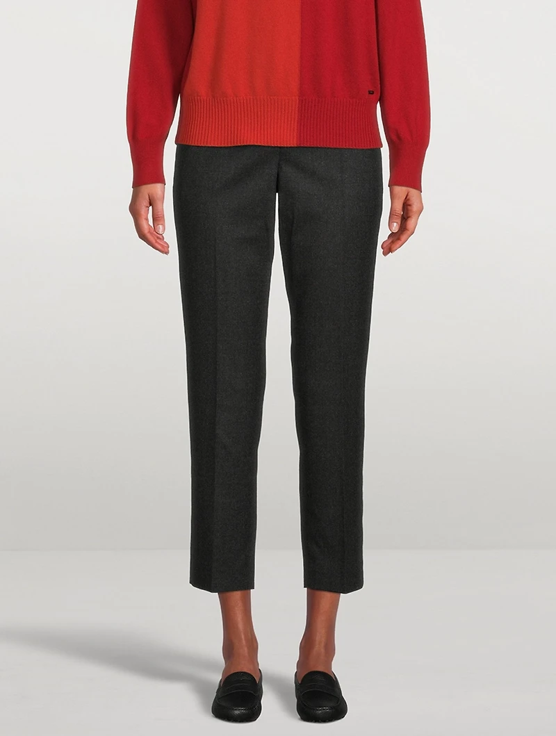 Flavin Stretch Wool Cropped Trousers