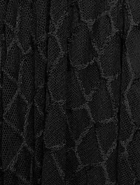 Embroidered Tulle Midi Skirt