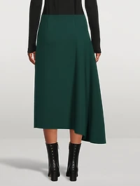 Asymmetric Neoprene Midi Skirt