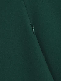 Asymmetric Neoprene Midi Skirt