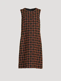 Embroidered Tile Sheath Dress
