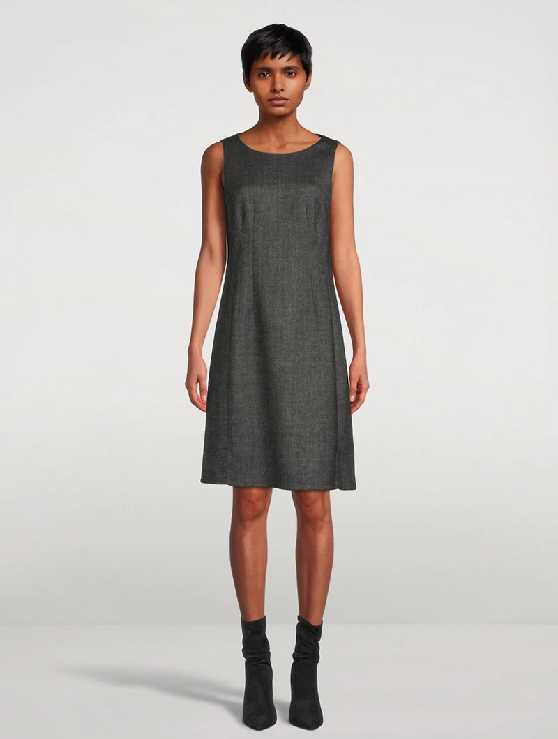 Stretch Wool Sheath Dress