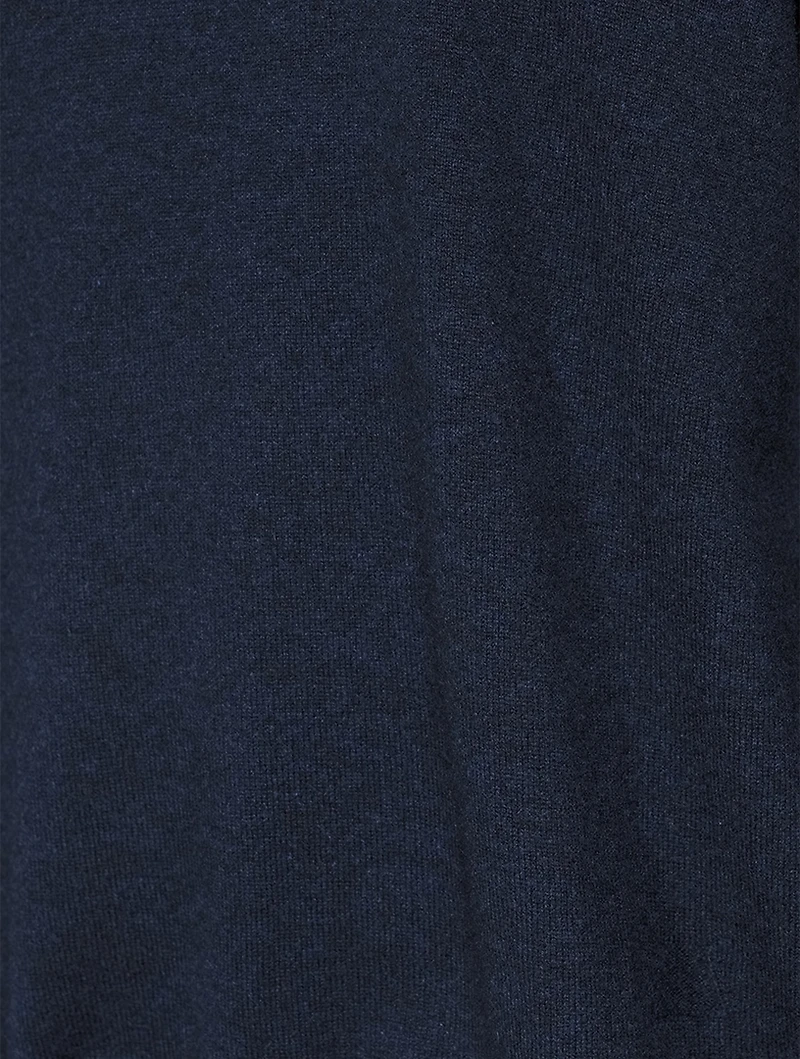 Drawstring Cashmere Top With Embroidered Snood
