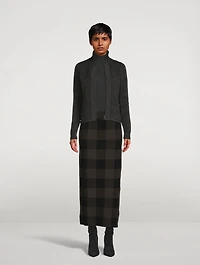 Jacquard Zip-Front Cardigan