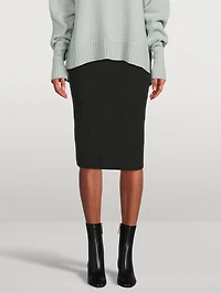 Stretch Wool Pencil Skirt