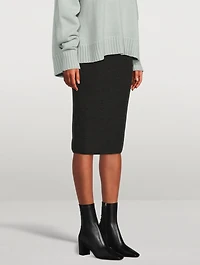 Stretch Wool Pencil Skirt