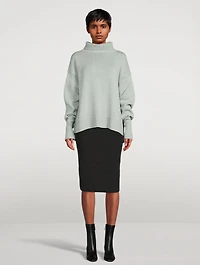 Stretch Wool Pencil Skirt