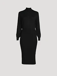 Stretch Wool Midi Dress