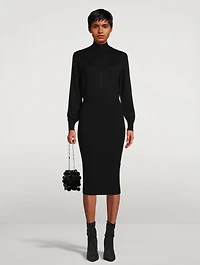 Stretch Wool Midi Dress