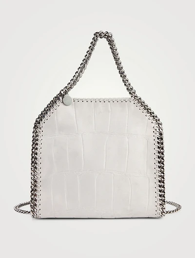 Mini Falabella Croc-Embossed Tote Bag