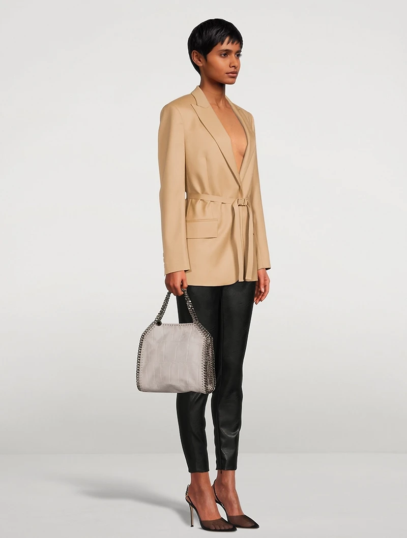 Mini Falabella Croc-Embossed Tote Bag