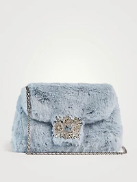 Mini RV Bouquet Strass Drape Faux Fur Clutch