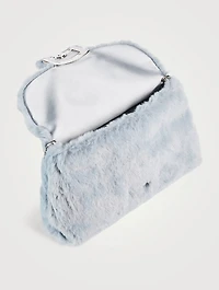 Mini RV Bouquet Strass Drape Faux Fur Clutch