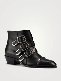 Idol Leather Boots With Buckles