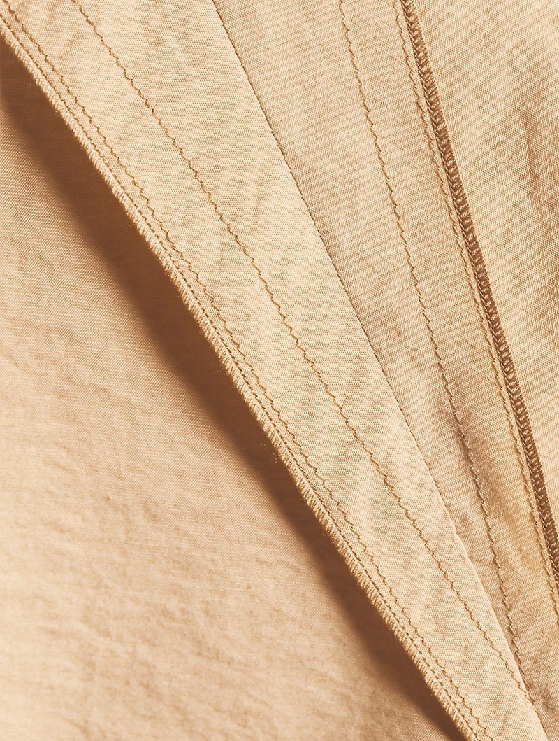 Puff-Sleeve Shirt With Pleated Detail