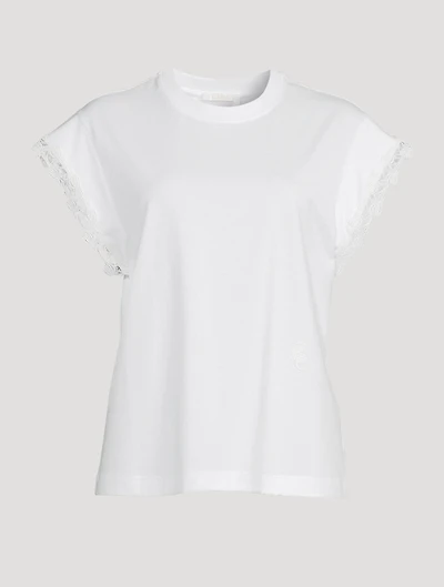 Cotton Jersey Guipure T-Shirt