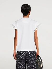 Cotton Jersey Guipure T-Shirt