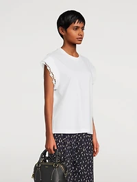 Cotton Jersey Guipure T-Shirt