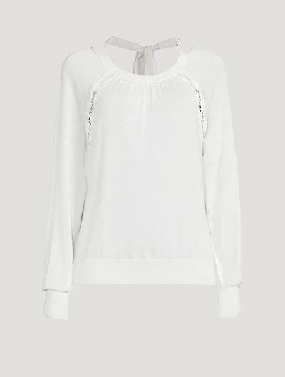Silk And Cotton Sweater With Lace
