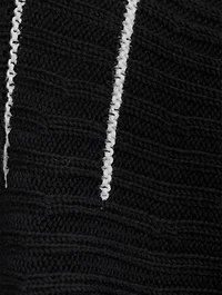 Open-Stitch Sweater With Puff-Sleeve