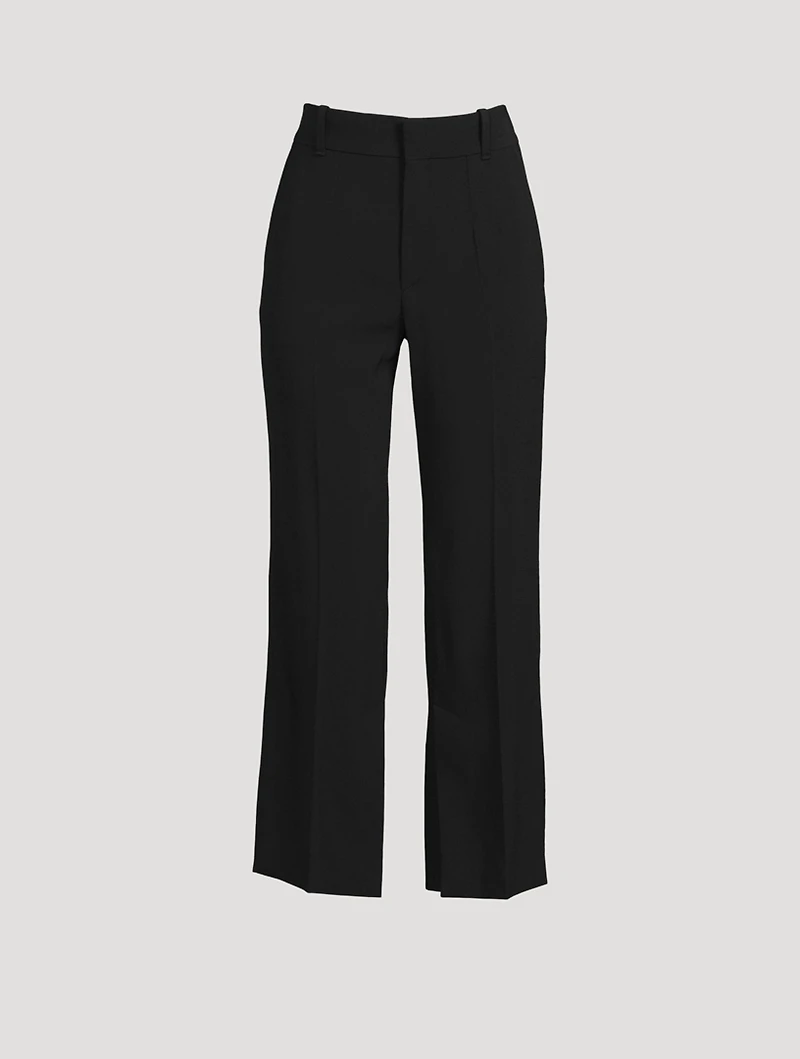 Crepe Straight-Leg Pants