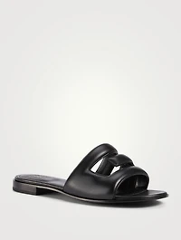 G Leather Slide Sandals
