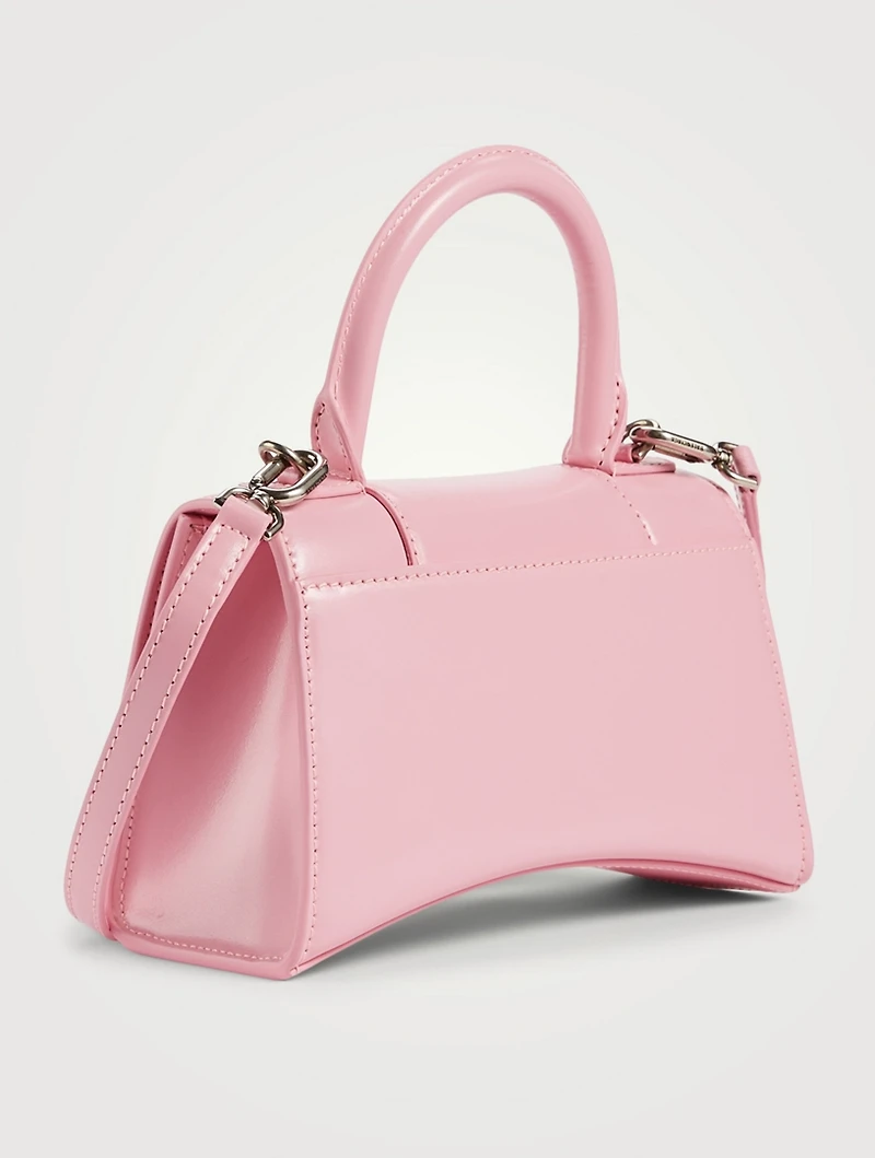 XS Hourglass Leather Top Handle Bag