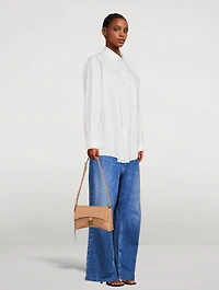 XS Downtown Croc-Embossed Leather Shoulder Bag