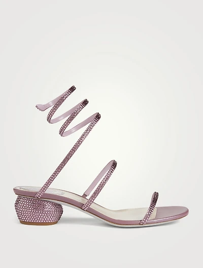 Cleo Crystal Satin Heeled Sandals