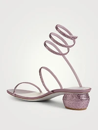 Cleo Crystal Satin Heeled Sandals
