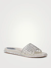 Crystal Mesh Pool Slide Sandals