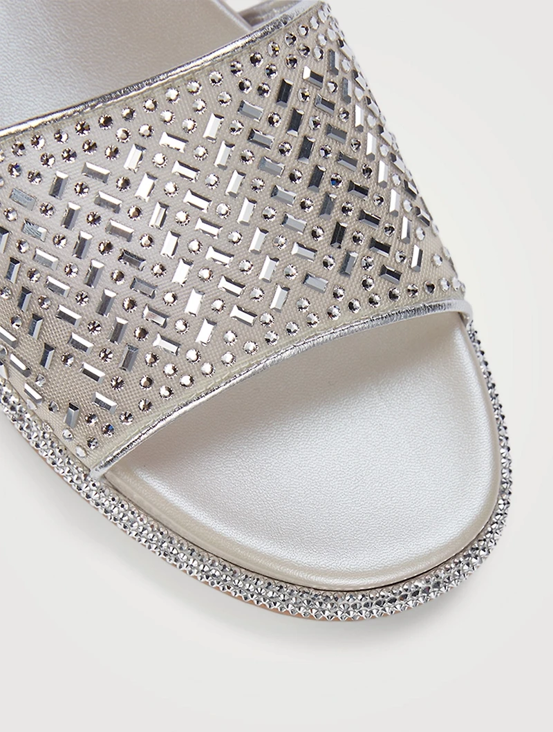 Crystal Mesh Pool Slide Sandals