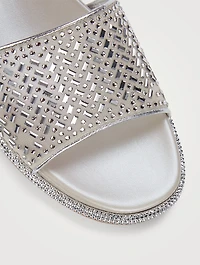 Crystal Mesh Pool Slide Sandals