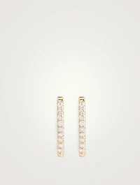 Cléo 14K Gold Geometric Huggie Hoop Earrings With Diamonds