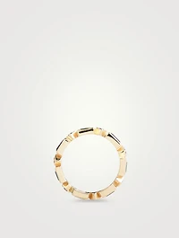 Cléo 14K Gold Geometric Baguette Ring With Multicolour Stones