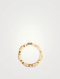 Cléo 14K Gold Geometric Baguette Ring With White Topaz And Diamonds