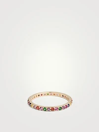 Classique 14K Gold Pavé Rainbow Eternity Band With Sapphires