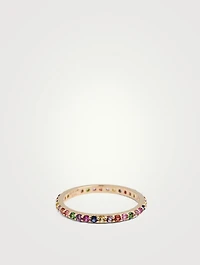 Classique 14K Gold Pavé Rainbow Eternity Band With Sapphires