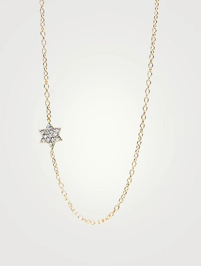 Love Letter 14K Gold Pavé Star of David Necklace With Diamonds
