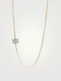 Love Letter 14K Gold Pavé Star of David Necklace With Diamonds