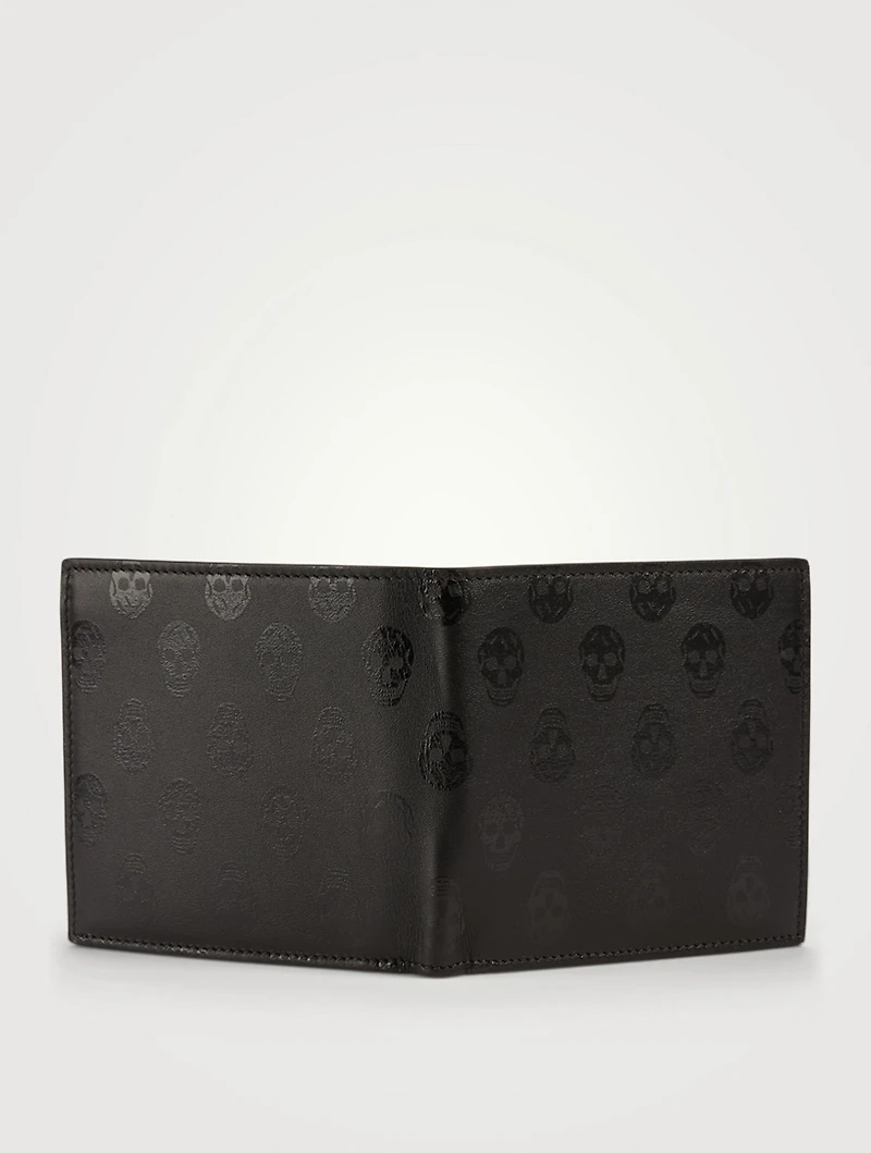 Biker Skull Leather Bifold Wallet