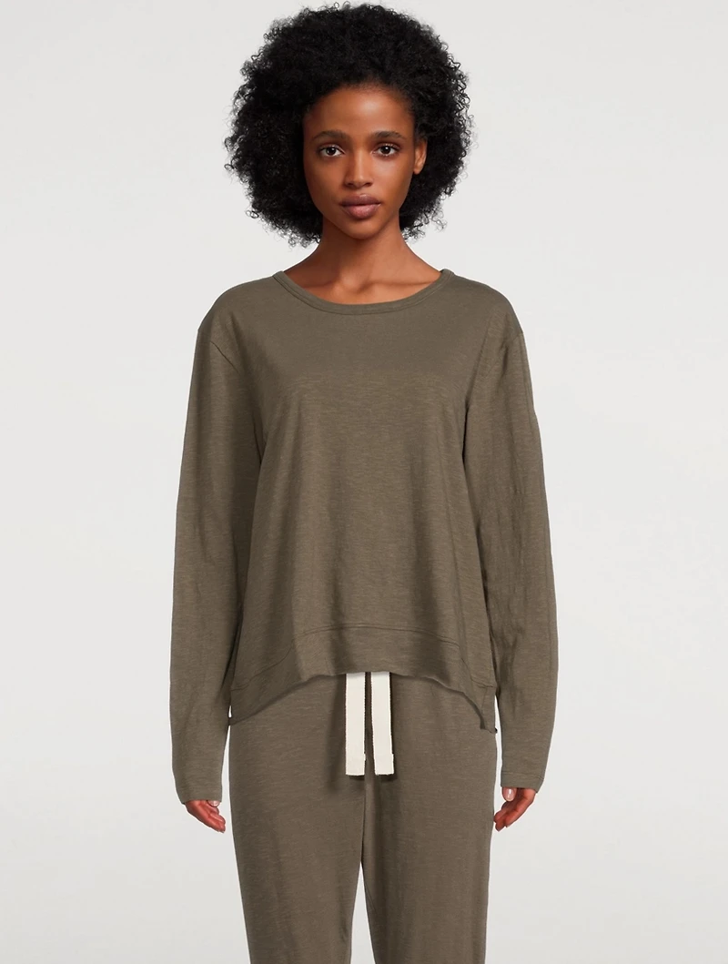 The Raw Hem Slub Organic Cotton Long-Sleeve T-Shirt