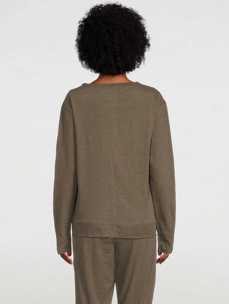 The Raw Hem Slub Organic Cotton Long-Sleeve T-Shirt