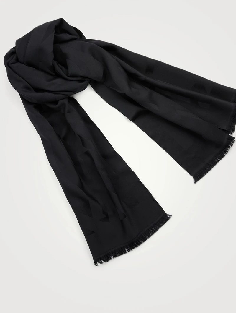 Wool Jacquard Monogram Scarf