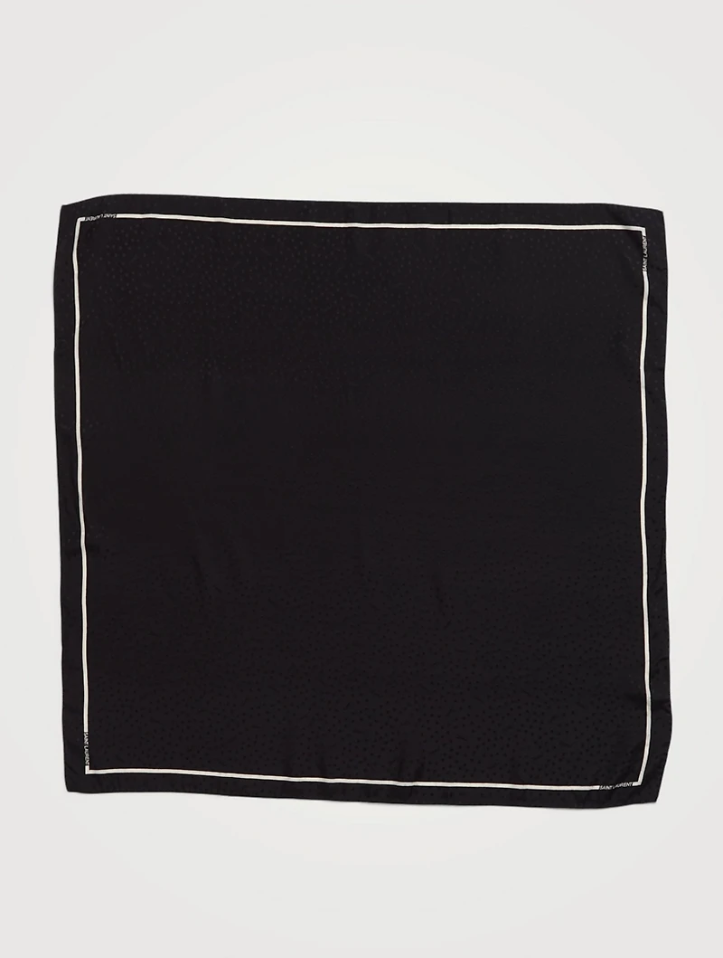Cassandra Silk Jacquard Dotted Square Scarf