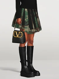 Uniqueform Leather Wedge Platform Knee-High Boots