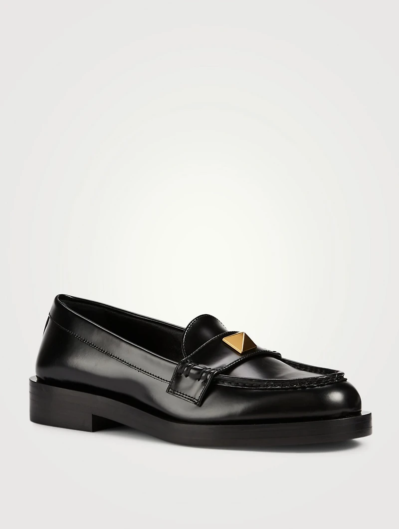 Roman Stud Leather Loafers