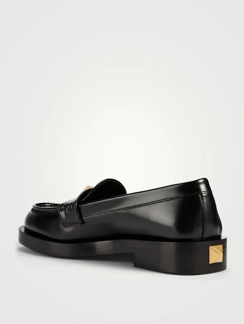 Roman Stud Leather Loafers